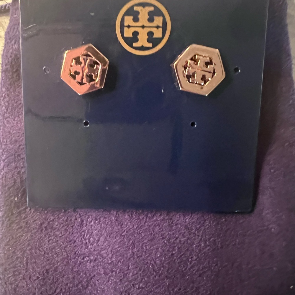 Tory Burch Gold Hexagon Earrings